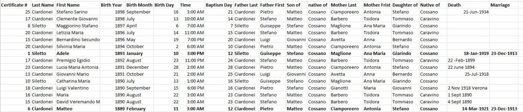 Baptism excel sheet example